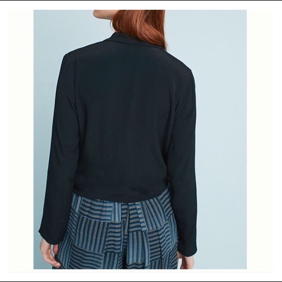 Anthropologie Ett:twa Black Buttoned Wrap Blazer 6 - Picture 5 of 6